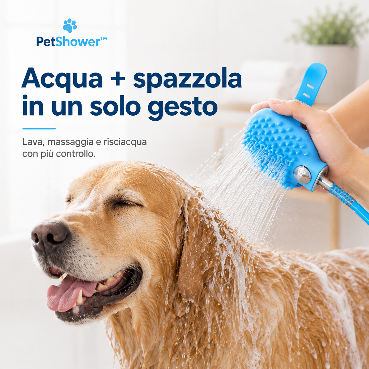 PetShower™ - La spazzola doccia per lavare il tuo cane in casa senza stress