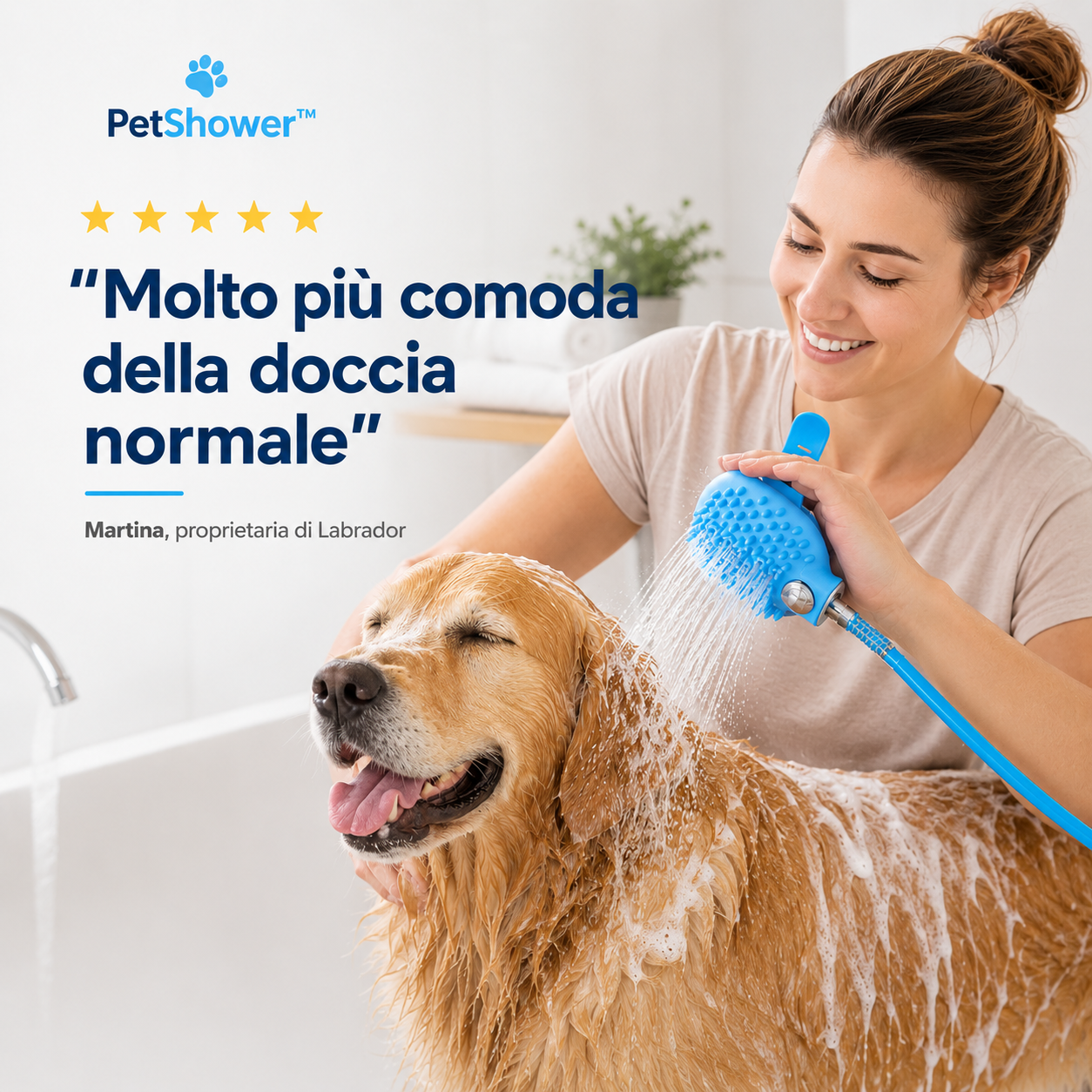 PetShower™ - La spazzola doccia per lavare il tuo cane in casa senza stress